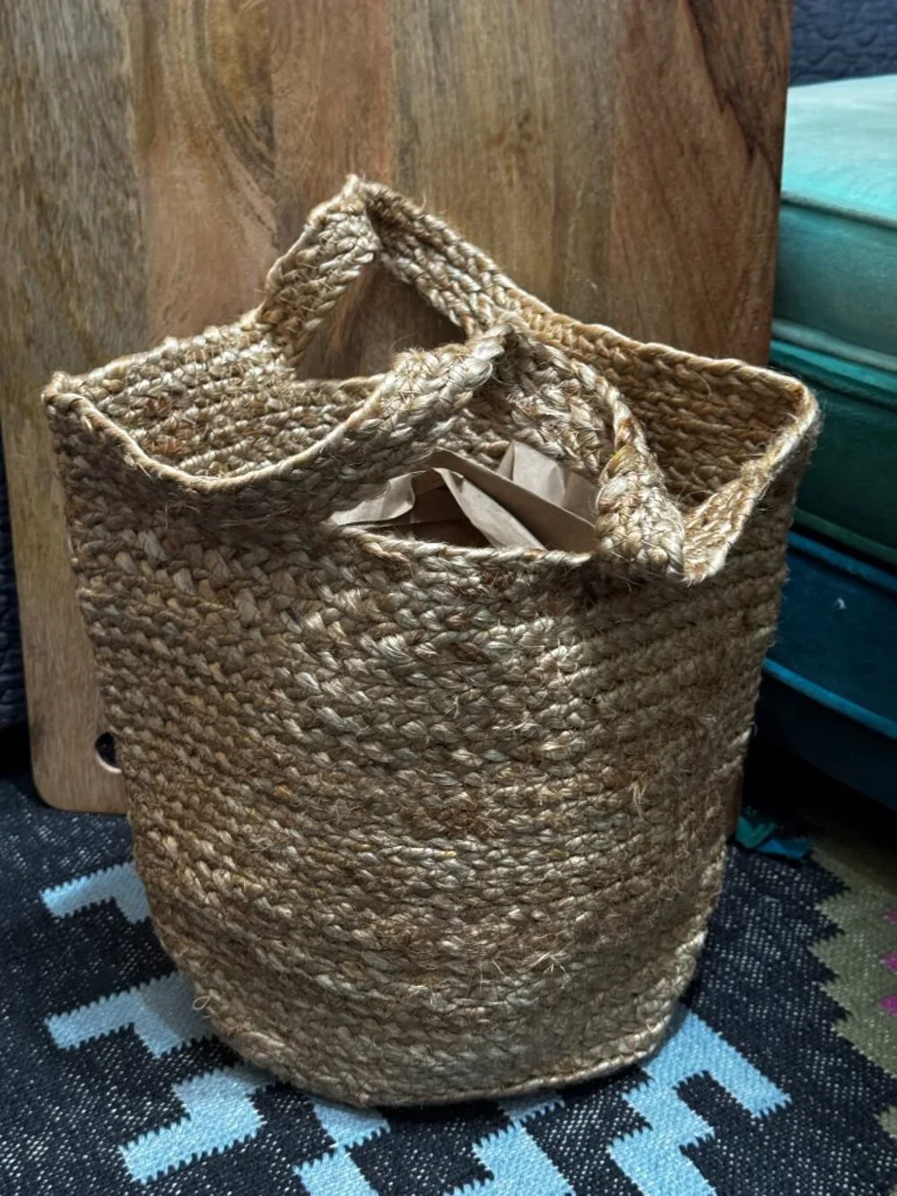 Ikea Tolkning Jute Natural Fibers Basket Tote, 705.126.48